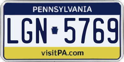 PA license plate LGN5769