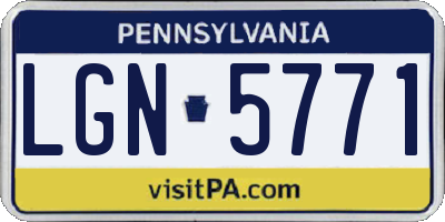PA license plate LGN5771