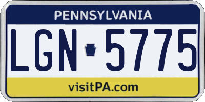 PA license plate LGN5775
