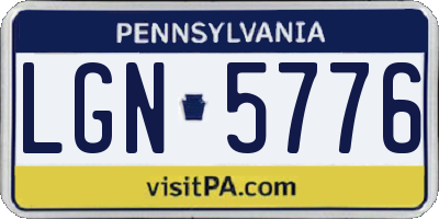 PA license plate LGN5776