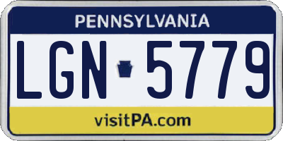 PA license plate LGN5779