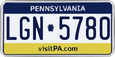 PA license plate LGN5780