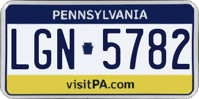 PA license plate LGN5782
