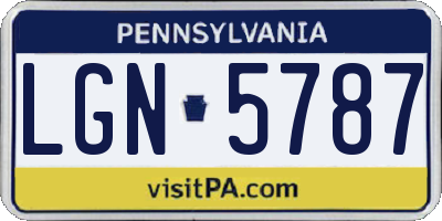 PA license plate LGN5787