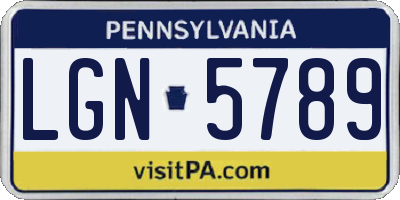 PA license plate LGN5789