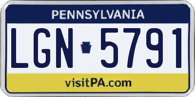 PA license plate LGN5791