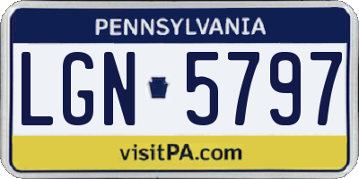 PA license plate LGN5797