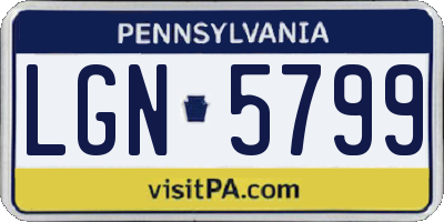 PA license plate LGN5799