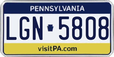 PA license plate LGN5808