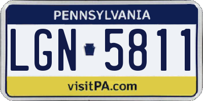 PA license plate LGN5811