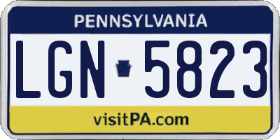 PA license plate LGN5823