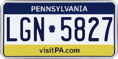 PA license plate LGN5827