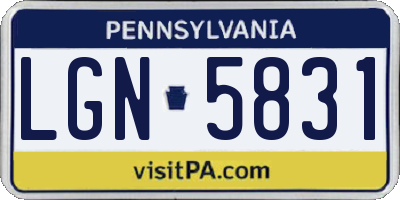 PA license plate LGN5831