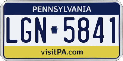PA license plate LGN5841