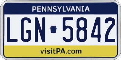 PA license plate LGN5842