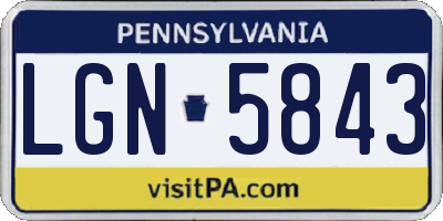 PA license plate LGN5843