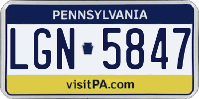 PA license plate LGN5847