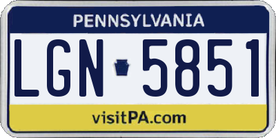 PA license plate LGN5851
