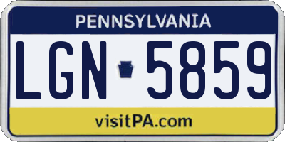 PA license plate LGN5859