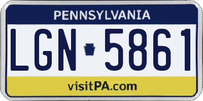 PA license plate LGN5861
