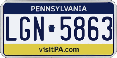 PA license plate LGN5863