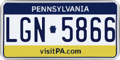 PA license plate LGN5866