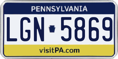 PA license plate LGN5869