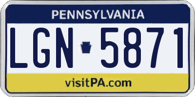 PA license plate LGN5871