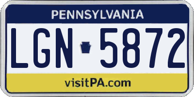 PA license plate LGN5872
