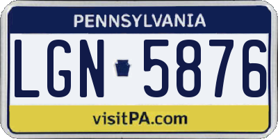 PA license plate LGN5876
