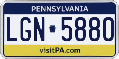 PA license plate LGN5880