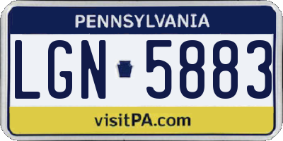 PA license plate LGN5883