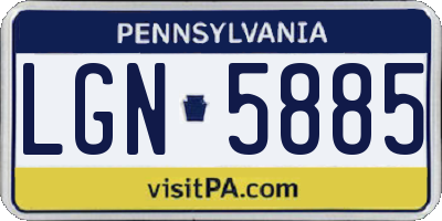 PA license plate LGN5885