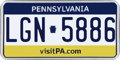 PA license plate LGN5886