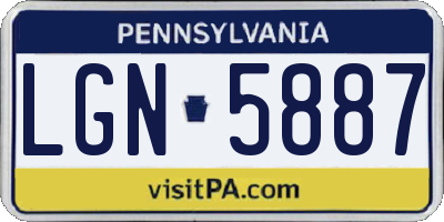 PA license plate LGN5887
