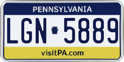PA license plate LGN5889