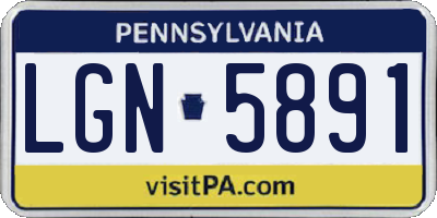 PA license plate LGN5891
