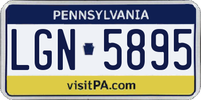 PA license plate LGN5895
