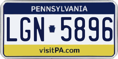 PA license plate LGN5896