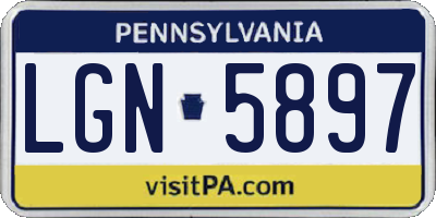 PA license plate LGN5897