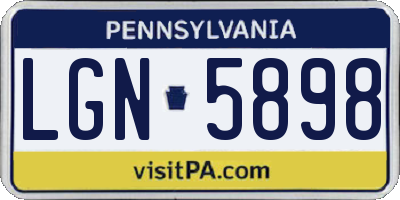 PA license plate LGN5898