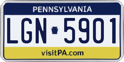PA license plate LGN5901