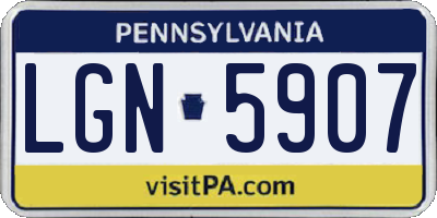 PA license plate LGN5907