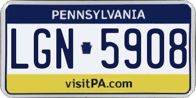 PA license plate LGN5908