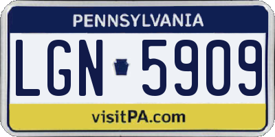 PA license plate LGN5909