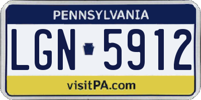 PA license plate LGN5912