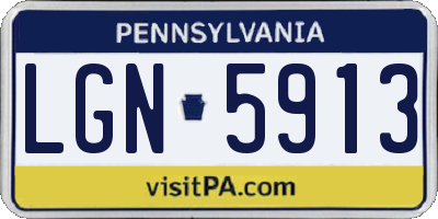 PA license plate LGN5913