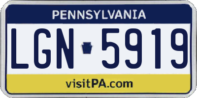 PA license plate LGN5919