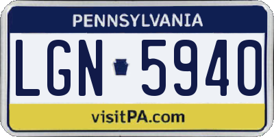 PA license plate LGN5940