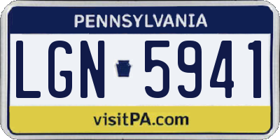 PA license plate LGN5941